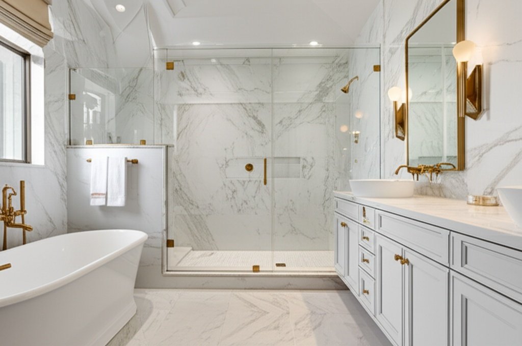 Luxury spa-like bathroom remodel Conroe 2025